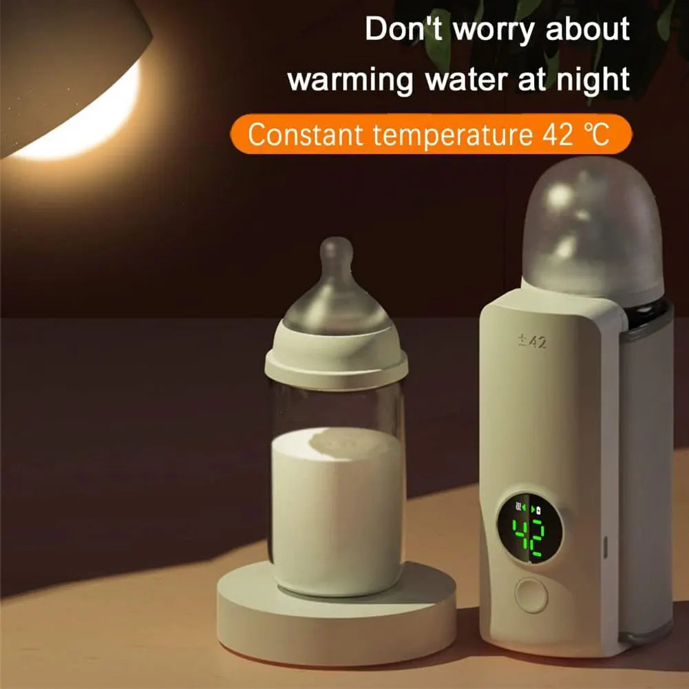 Compact travel baby bottle warmer, cordless design & precise digital temp control for on-the-go parents