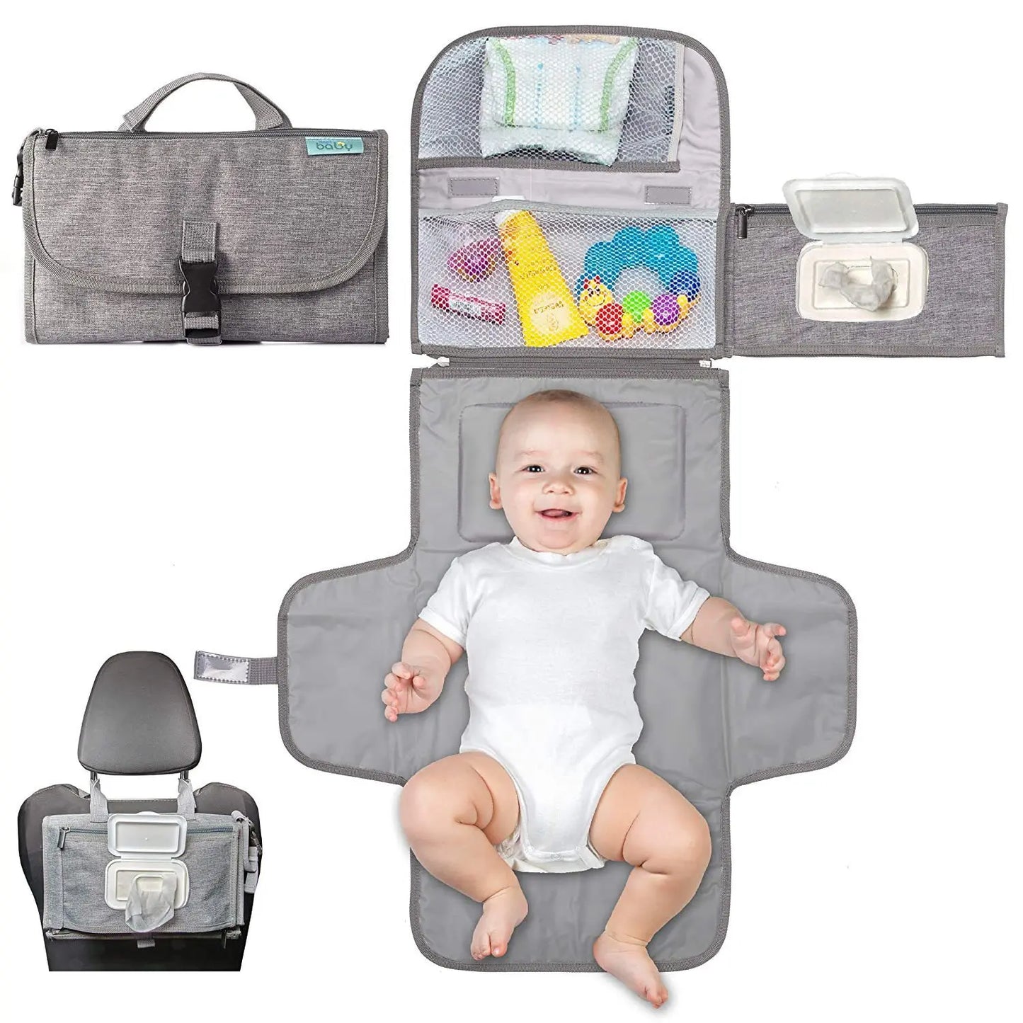 Newborn travel changing pad, lightweight & portable, making diaper changes easy anywhere