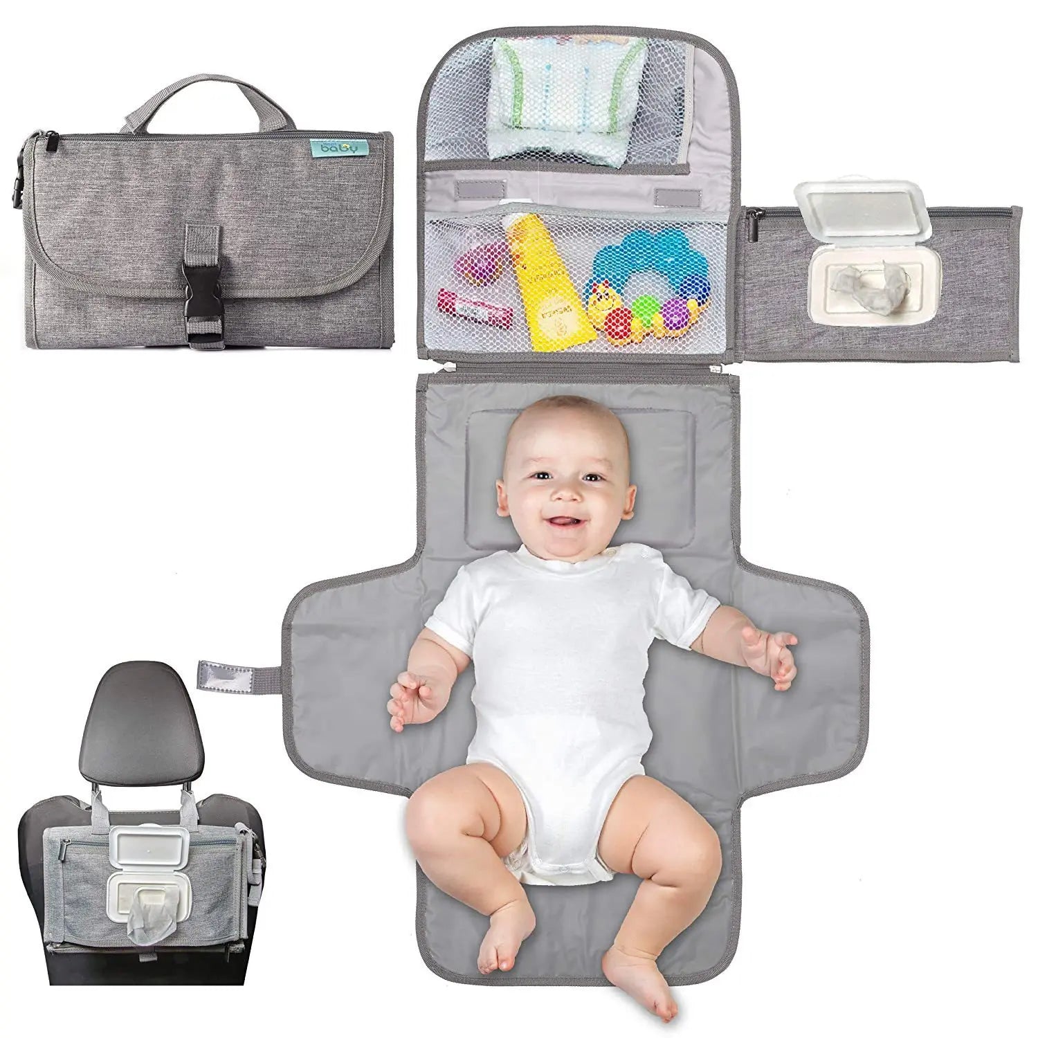 Newborn travel changing pad, lightweight & portable, making diaper changes easy anywhere