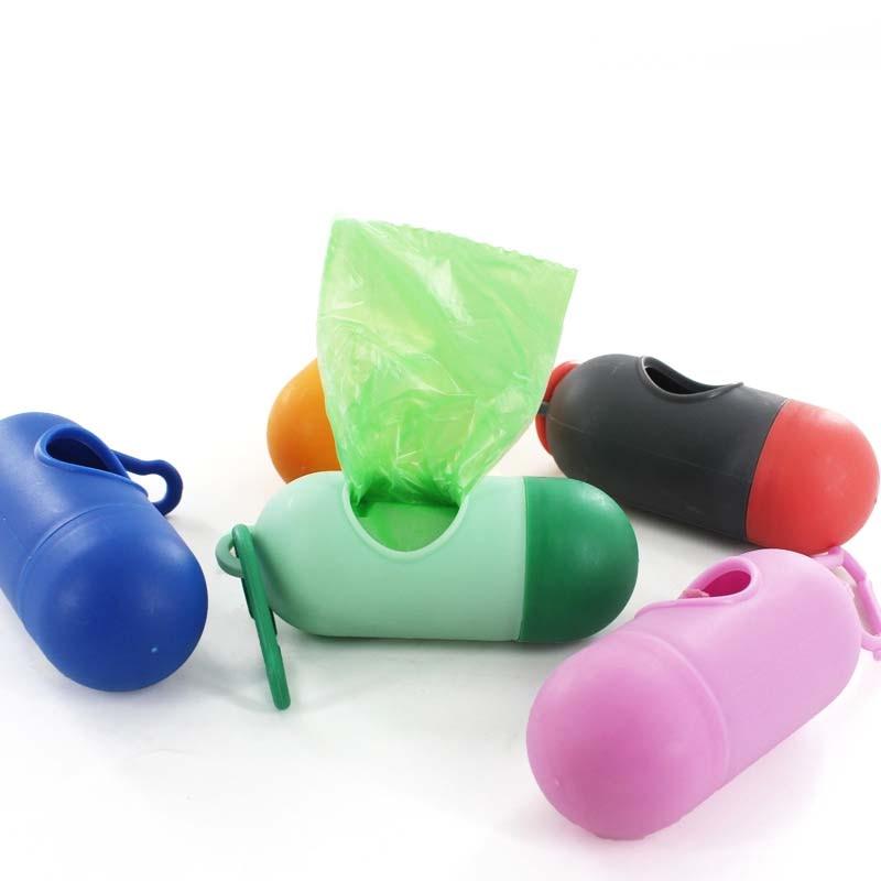 Compact portable diaper disposal dispenser with a roll of bags, ensuring hygienic waste on the go.