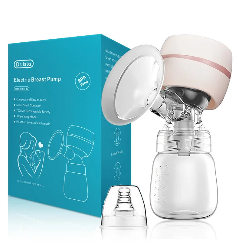 Compact electric breast pump in a travel bag, perfect for busy moms