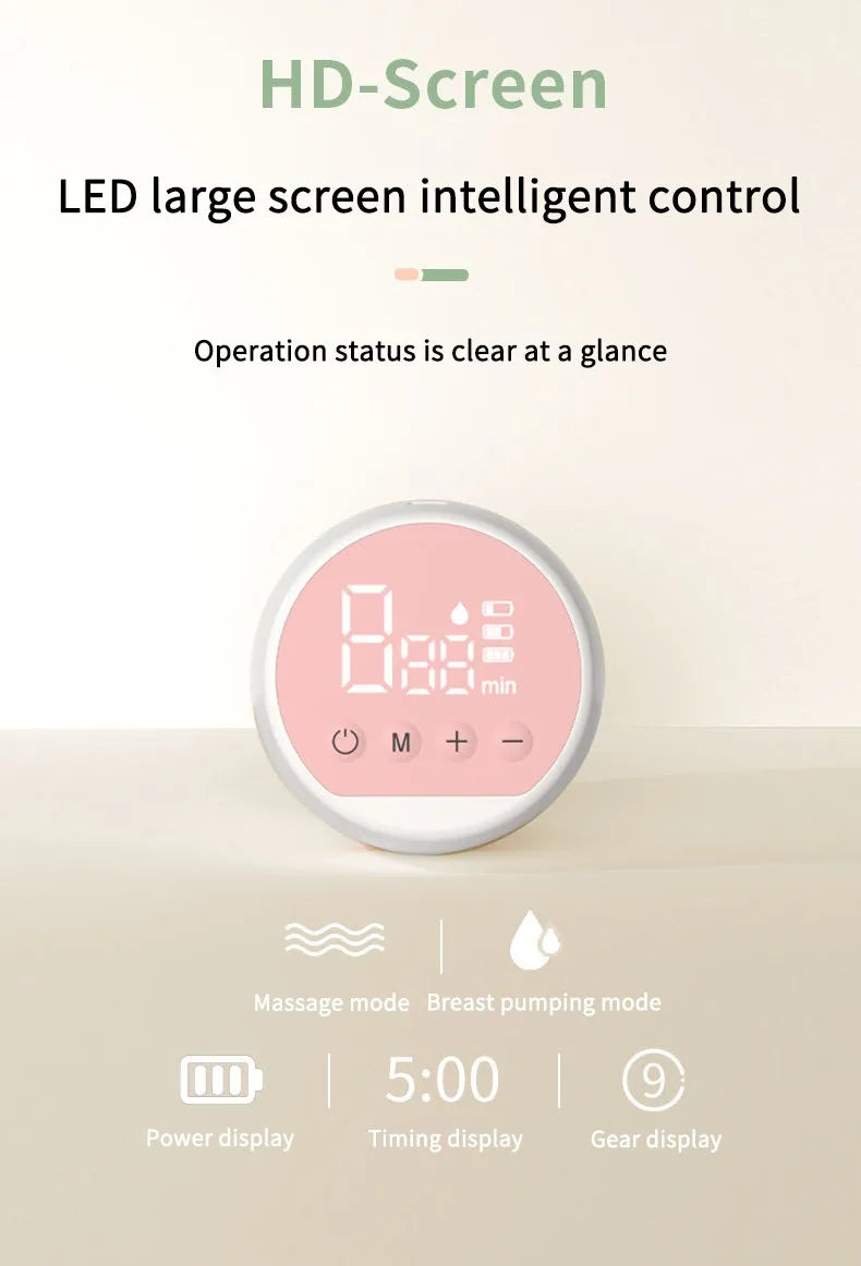 USB rechargeable electric breast pump in action, demonstrating comfortable pumping
