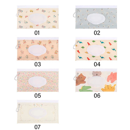 Practical EVA wet wipes pouch with snap closure, great for travel & nursery