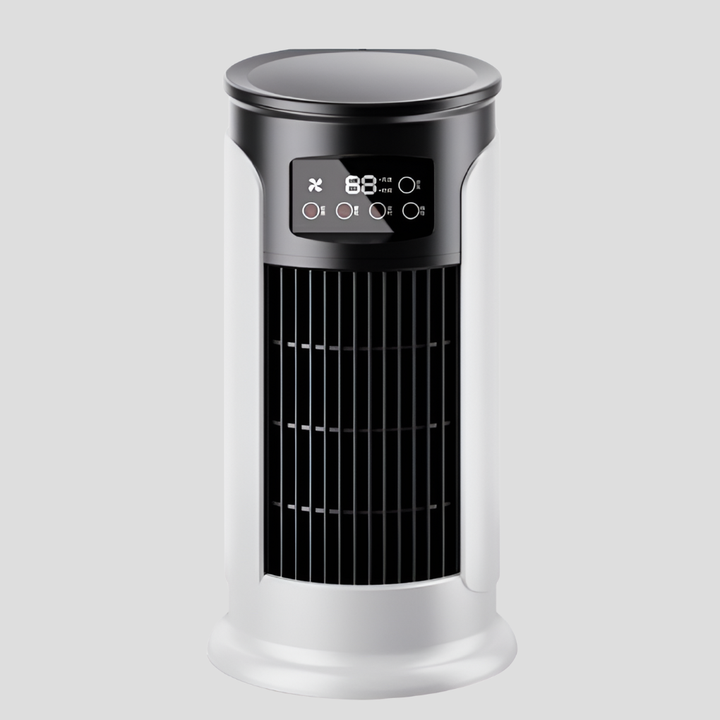 Portable evaporative cooler tower, windowless AC for efficient room cooling and mobile home comfort.