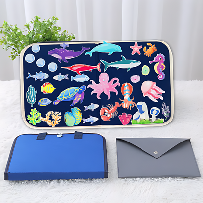 Portable felt storytelling adventure set for toddlers, encouraging creative educational play