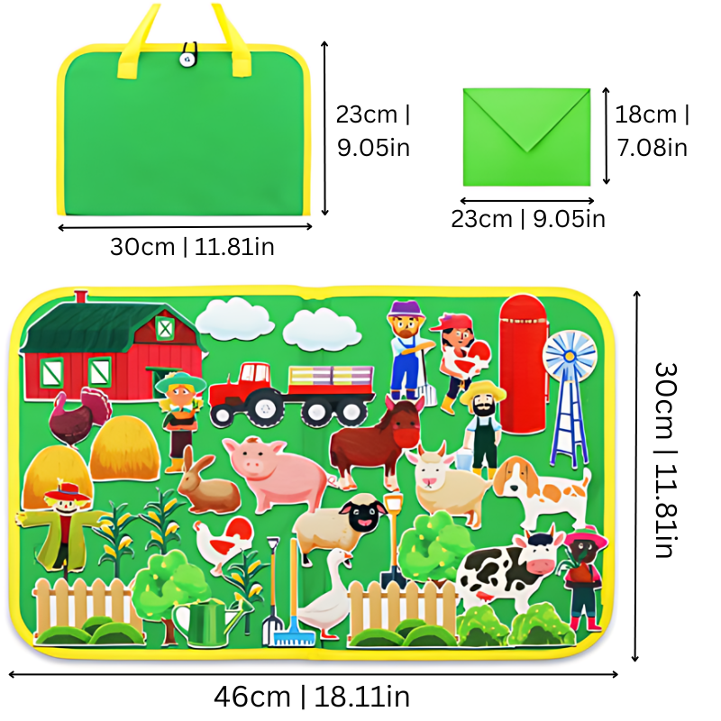 Unisex montessori felt storytelling kit for travel, perfect for toddler activities