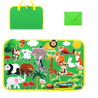 Educational felt toys in a portable set, ideal for imaginative storytelling adventures