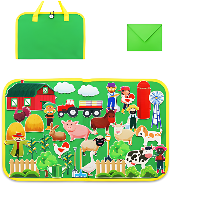 Creative play felt storytelling kit, unisex and portable for educational adventures