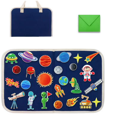 Travel-friendly felt storytelling set for toddlers, promoting educational and creative play