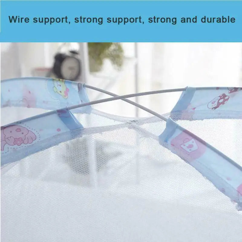 Infant travel bed with mosquito net, offering a safe and secure sleeping environment for babies, portable.