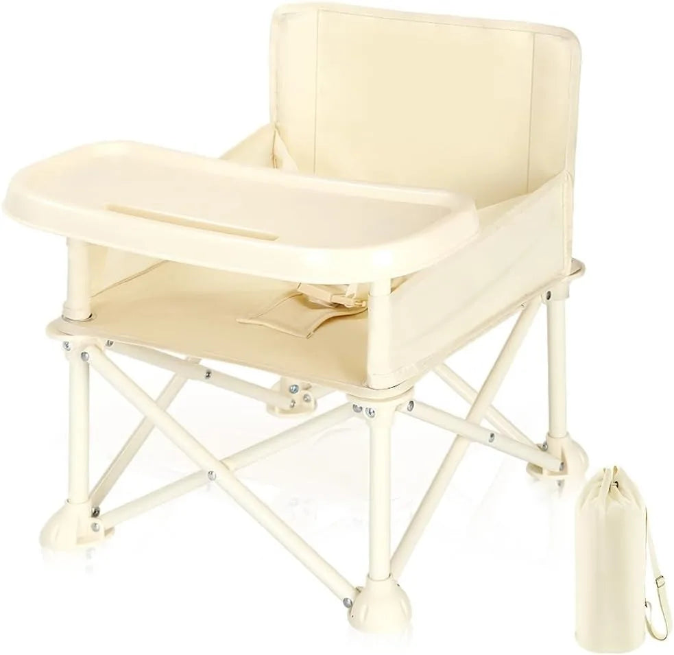 Toddler travel high chair with detachable tray, making mealtime easy and mess-free anywhere.