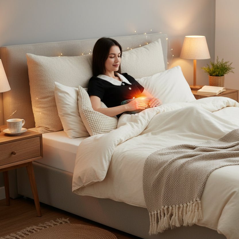 Therapeutic portable heating pad for effective muscle tension relief, back pain, and deep relaxation. Heat therapy.