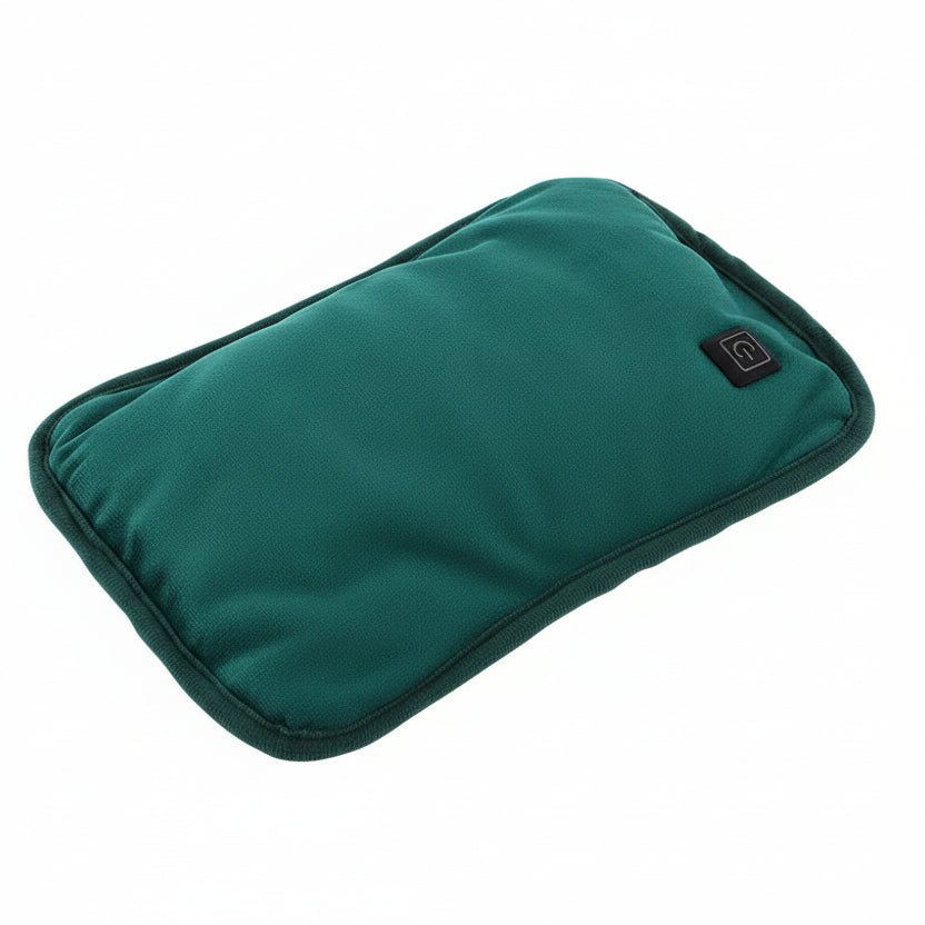 Compact portable heating pad for instant muscle pain relief, tension soothing, and deep relaxation. Heat therapy.