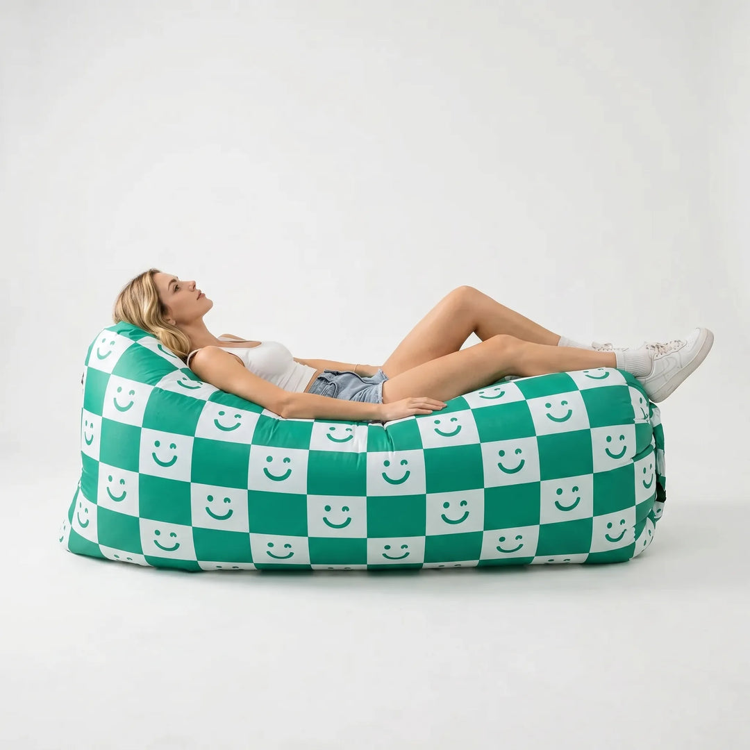 Comfortable portable air sofa lounger, providing ultimate outdoor relaxation in any setting.