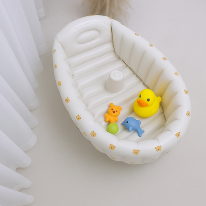 Portable inflatable baby bathtub for toddlers, perfect for easy travel and outdoor summer fun with kids