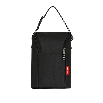 Breast milk cooler bag with adjustable strap, designed for easy transport of baby bottles and snacks