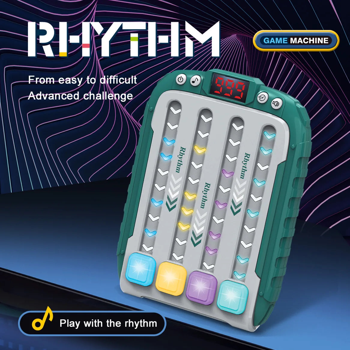 Sensory toy: interactive speed game with responsive buttons for stress relief in adults