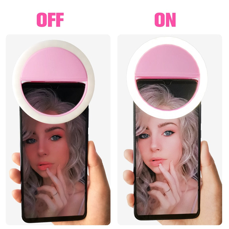 Smartphone & laptop clip-on selfie ring light. Perfect for video calls, streaming, content creation & beauty lighting.