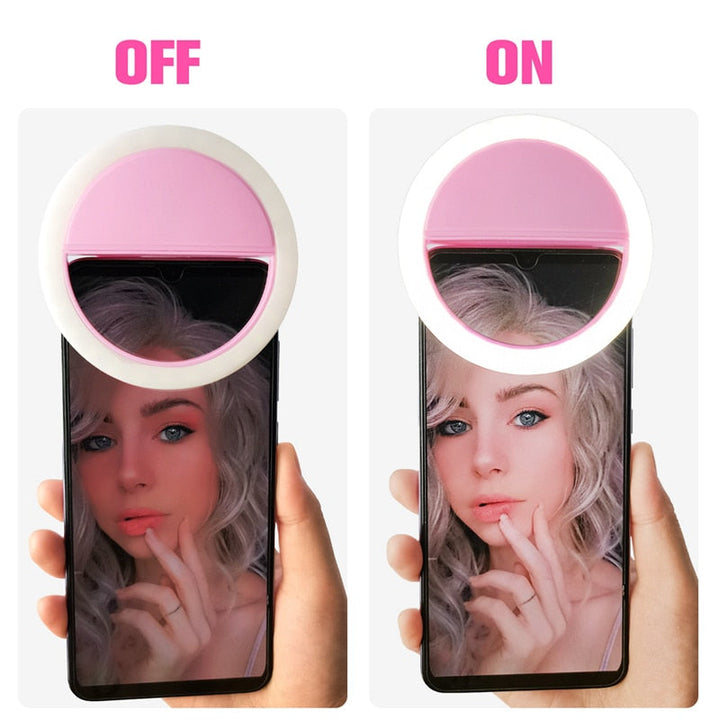 Smartphone & laptop clip-on selfie ring light. Perfect for video calls, streaming, content creation & beauty lighting.