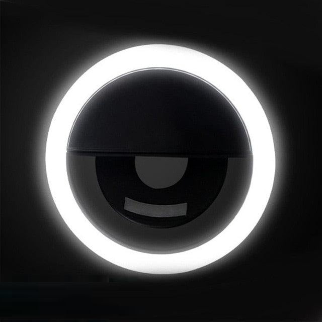 USB rechargeable universal selfie ring light for brilliant lighting on phones & laptops, perfect for any content.