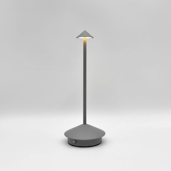 Elegant portable LED lamp creating a relaxing atmosphere with warm light, ideal for home decor.
