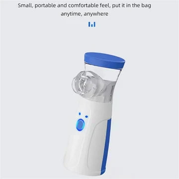 Health-focused portable mesh nebulizer, a silent breathing aid for respiratory care in adults & kids.