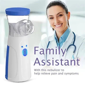 Compact, travel-friendly portable mesh nebulizer for kids & adults, USB rechargeable.