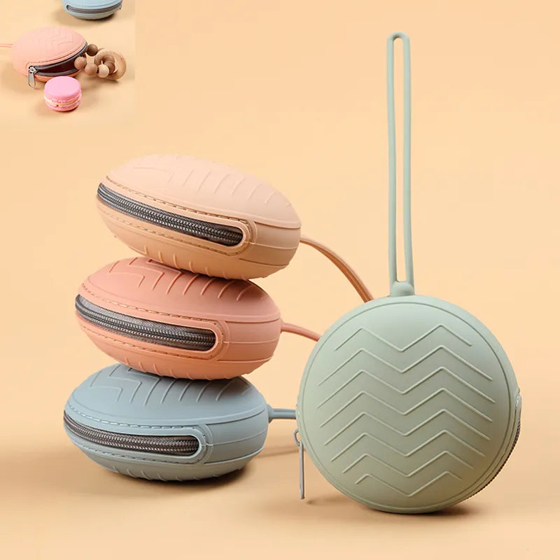 Portable silicone pacifier box for safe baby soother storage and travel, newborn essentials hygiene