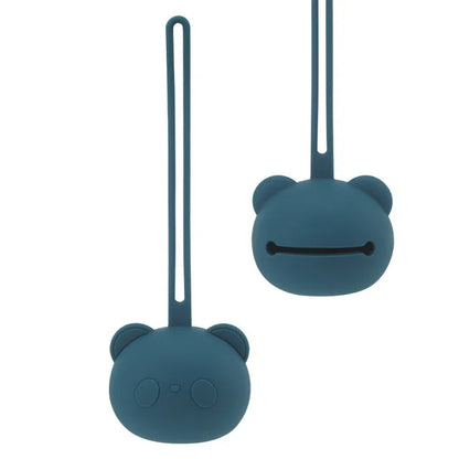 Textured silicone pacifier holder, designed for secure and hygienic baby soother travel