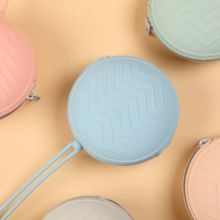 Close-up of the smooth finish on a silicone pacifier box, a hygienic soother container