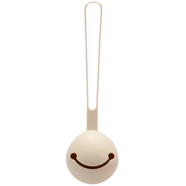 Front view of a portable silicone pacifier holder, essential for baby travel and hygiene