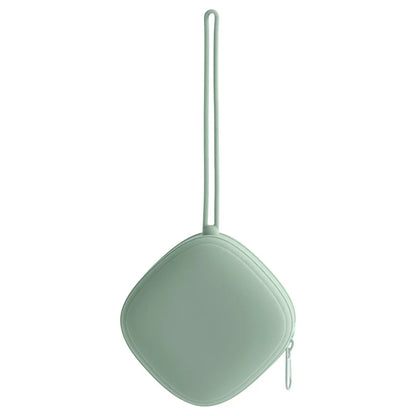 Silicone soother holder for babies, ensures hygienic pacifier storage, essential accessory