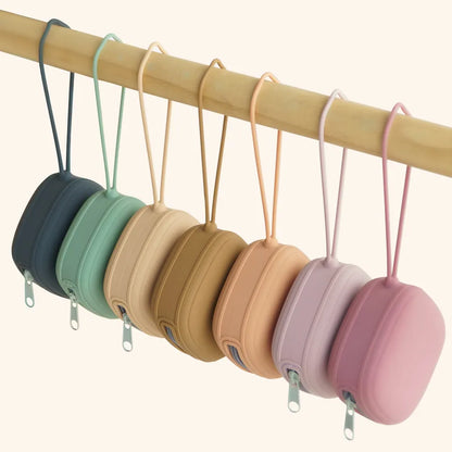 Portable pacifier storage, silicone design, essential for infant care and travel