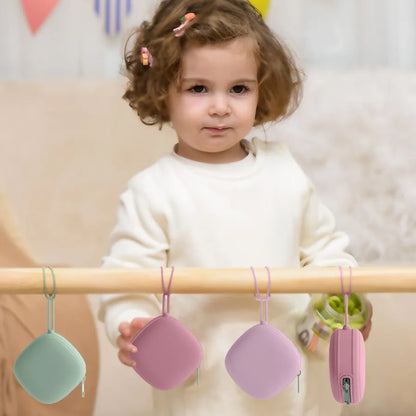 Soft silicone pacifier box, protects baby's soother from germs, travel-ready accessory