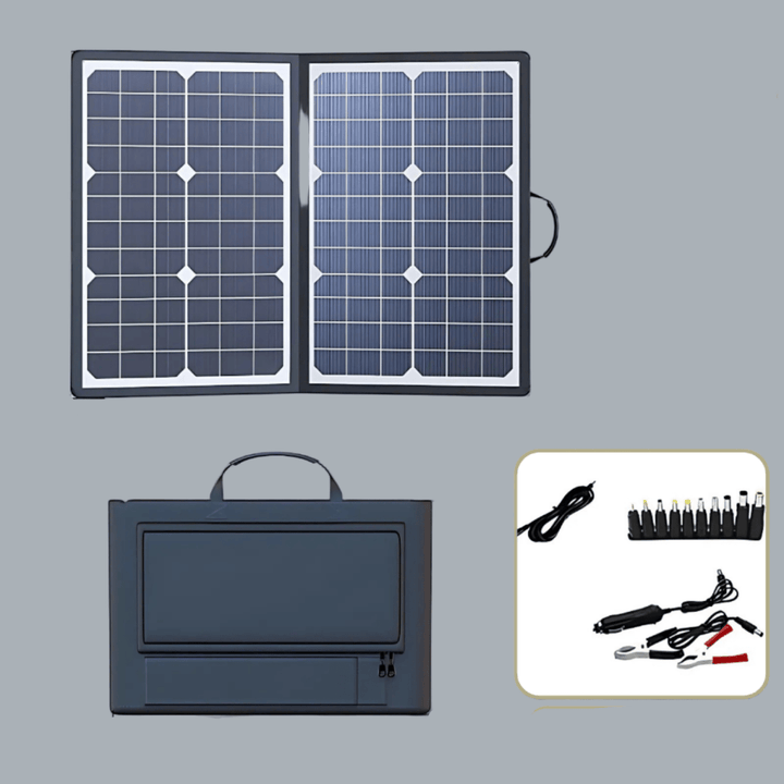 Durable portable solar panel, perfect for rugged outdoor adventures, ensuring emergency power and off-grid charging.