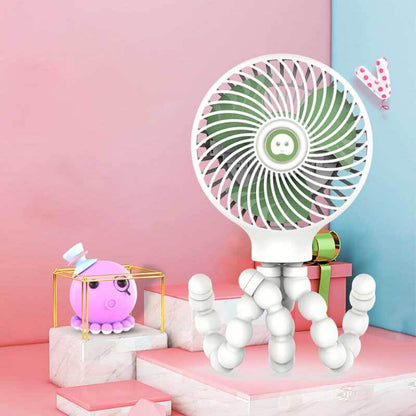 Baby stroller fan with flexible tripod, USB powered, for cribs, car seats & summer essentials