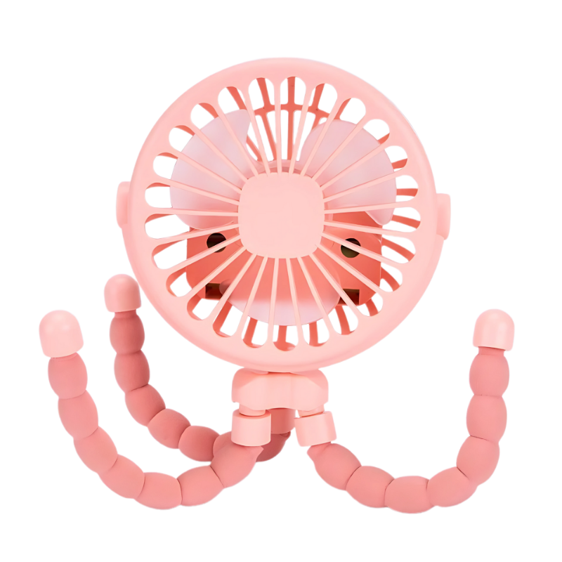 USB portable baby fan featuring a versatile tripod, perfect for strollers and travel