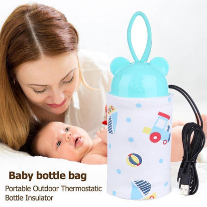 Compact and lightweight USB baby bottle warmer, perfect for parents requiring warm feeds when out and about.