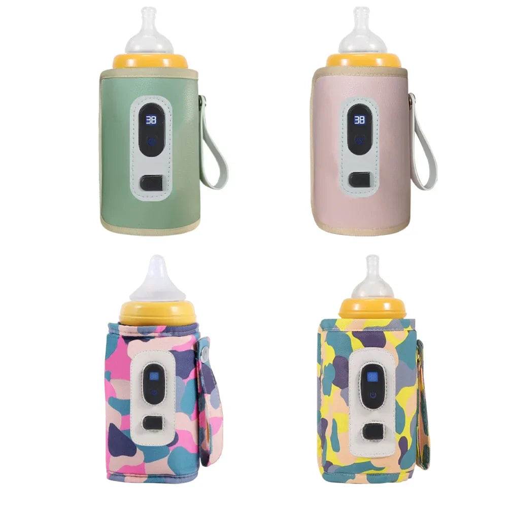 Baby bottle warmer for travel with digital temperature control, ideal for nursing accessories portability