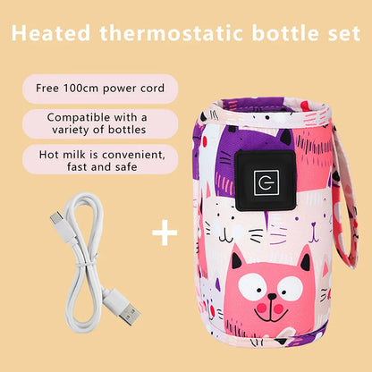 Nursing milk warmer bag, USB compatible, ideal for consistent warm milk temperatures.