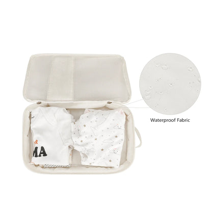 Versatile white bear diaper bag, waterproof travel organizer for all your baby's toiletries and essentials