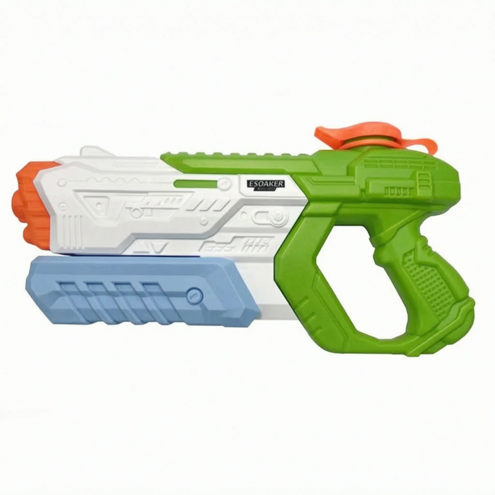 Child joyfully playing with a powerful water blaster, perfect for a lively backyard water fight.
