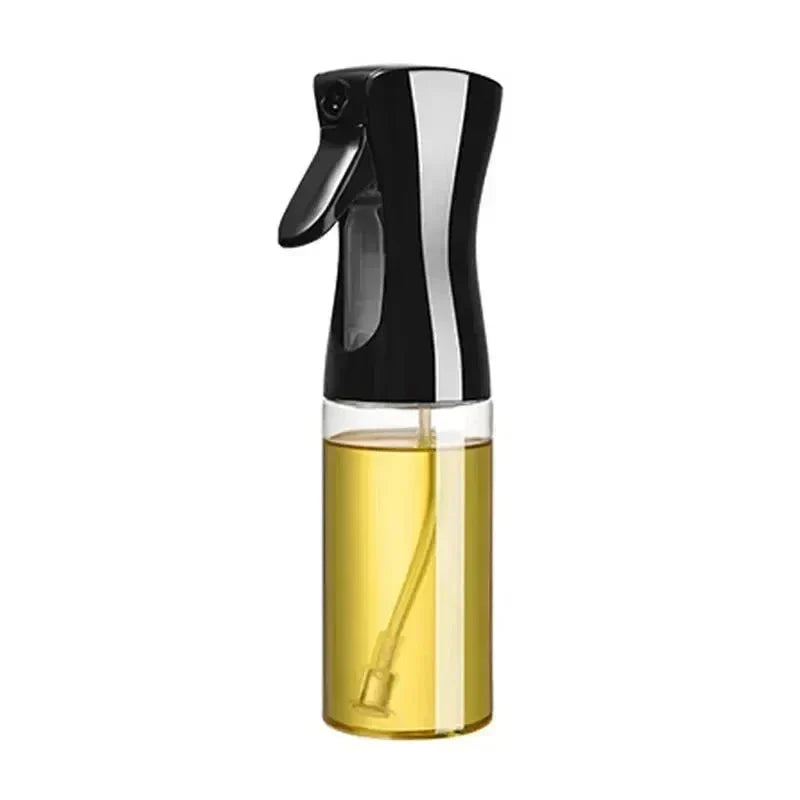 Precise cooking oil dispenser & sprayer for controlled, even application on food.