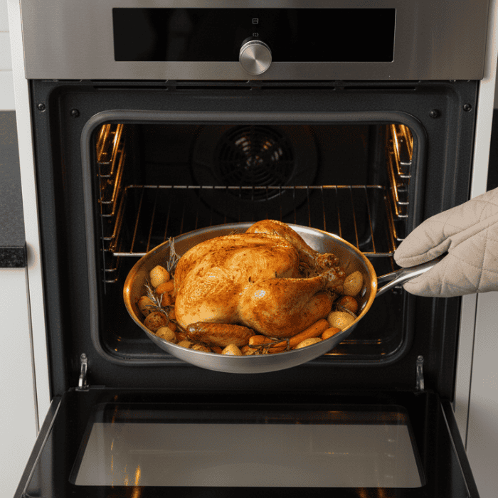 Durable titanium frying pan, induction safe, non-stick & scratch-resistant. A healthy kitchen essential.