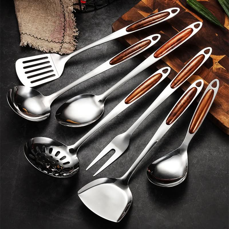 Complete stainless steel kitchen utensil set by ProChef, essential cooking tools for any home chef.