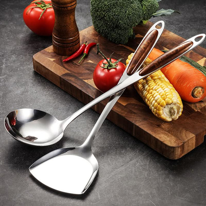 Modern ProChef stainless steel utensil set, durable, ergonomic, and dishwasher safe kitchen tools.