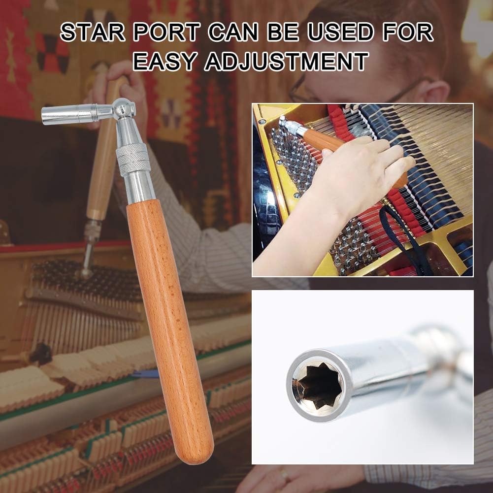 High-quality tuning fork and other musical tools from the professional 16-piece piano tuning kit for accurate pitch.