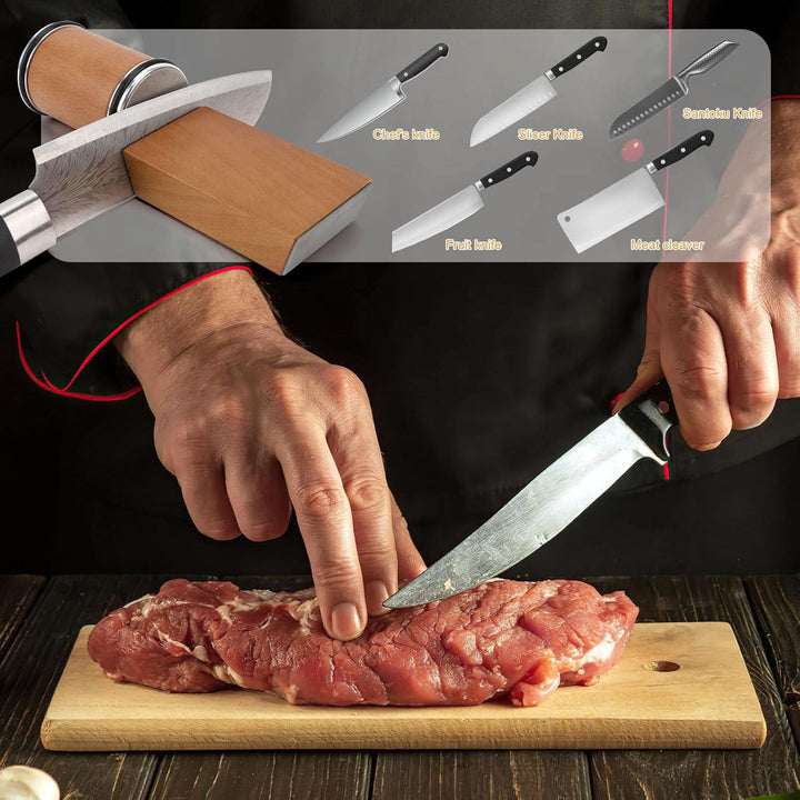Handheld diamond knife sharpener for safe and effective blade maintenance, a kitchen essential.