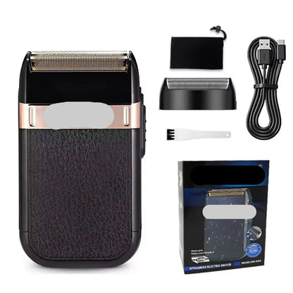 Complete set of barber tools: clipper, trimmer, shaver, combs & cleaning brush in one kit