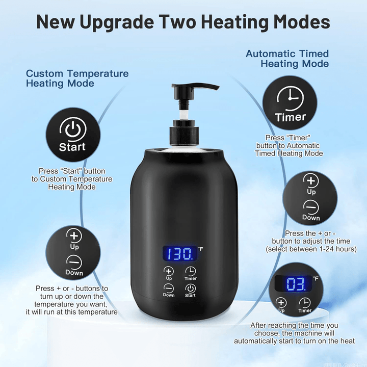 Compact professional electric massage oil warmer, ideal for portable spa therapy & salon equipment.
